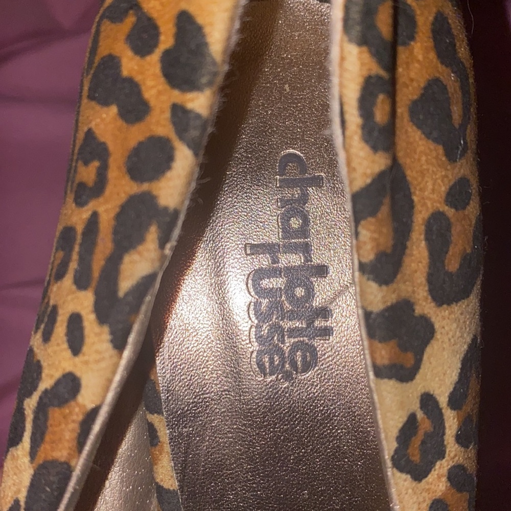 Charolette Russe cheetah peep toe stilettos - Picture 7 of 9